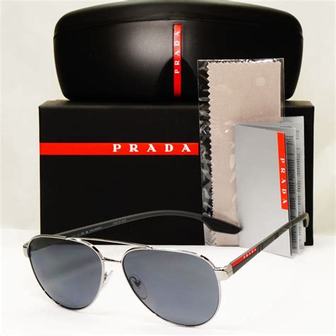 prada mens sunglasses pr54is 5av5z1 gunmetal polarized rectangle